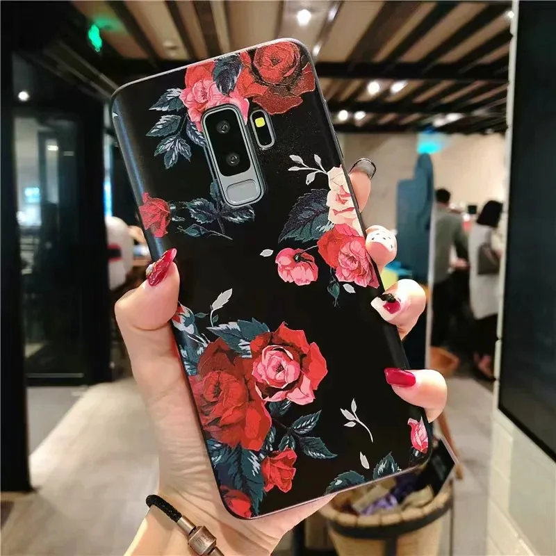 3D чехол с тиснением в виде цветка для Samsung Galaxy A72 A52 A32 A12 A21S A02S A51 A71 A50 A70 S21 Ultra S20 FE S10 S9