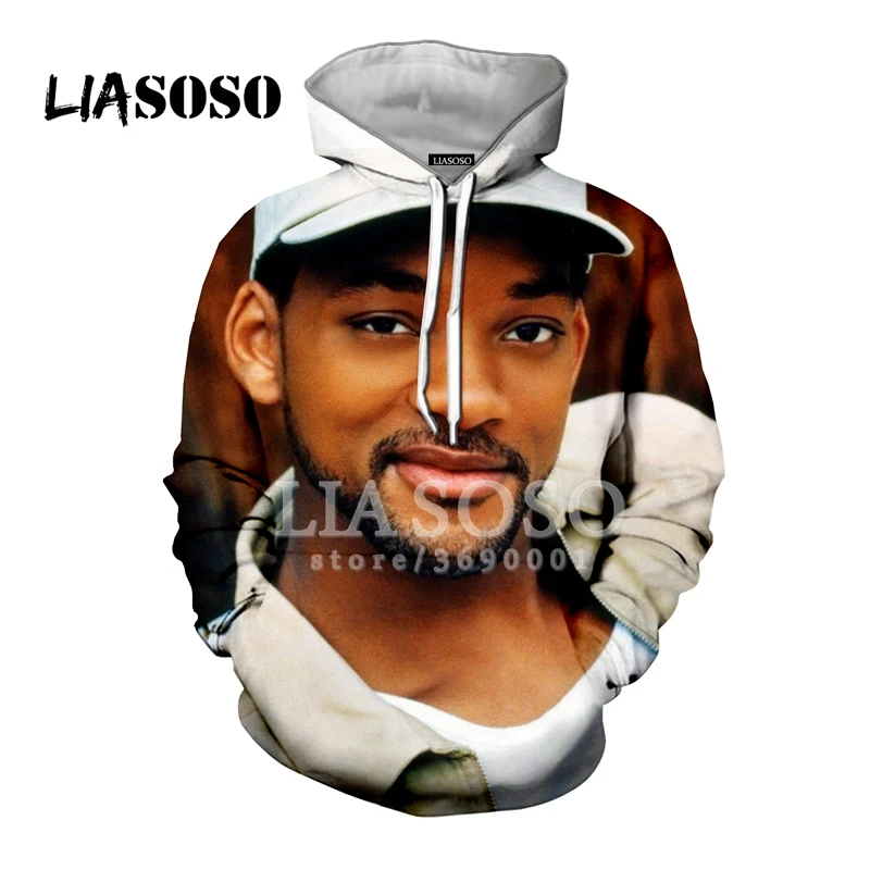 LIASOSO Толстовка 3D ткани с принтом Унисекс Забавные будет Smith Fresh Prince Толстовки