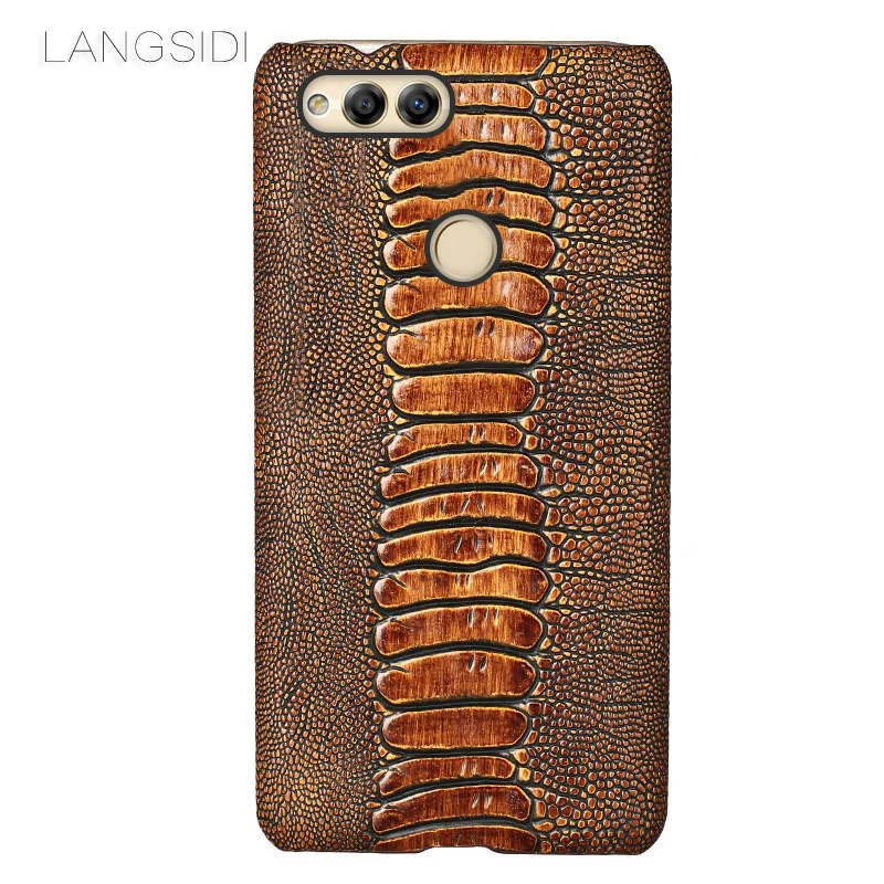 

Genuine leather Phone Case For Huawei P Samrt case Ostrich Foot Texture back cover For Mate 9 10 P9 P10 Lite 20 Pro Plus case