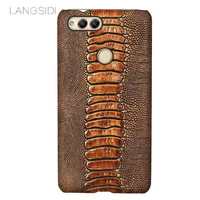 genuine leather phone case for huawei p samrt case ostrich foot texture back cover for mate 9 10 p9 p10 lite 20 pro plus case
