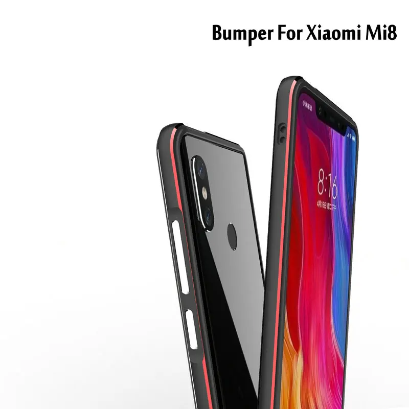 Для Mi 8 металлический бампер Новая мода Роскошный ультра тонкий алюминиевый