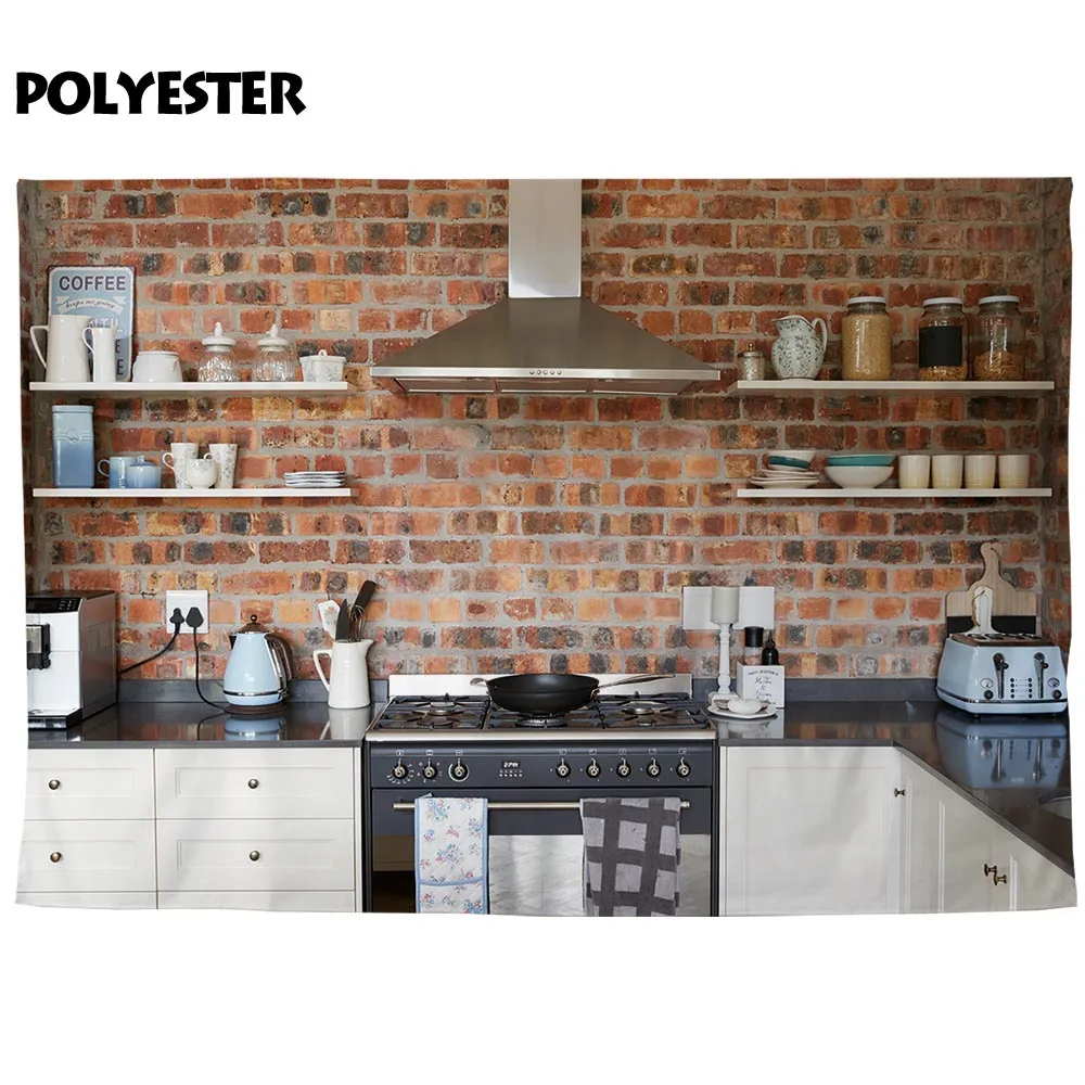 Allenjoy photography background old kitchen brick stylish home backdrop photobooth photocall shoot photo props sessions | Электроника