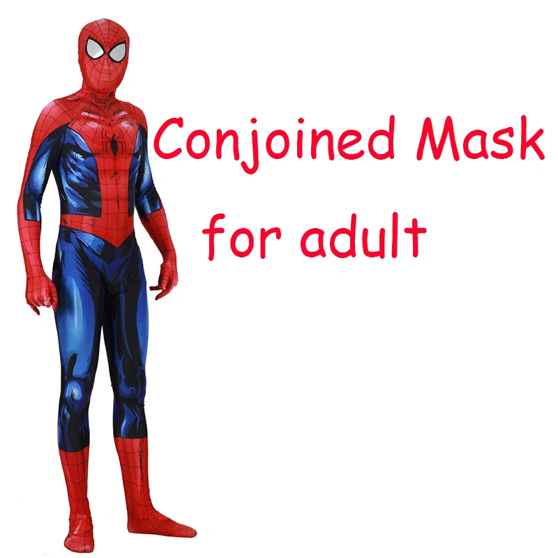 For adult Костюм паука, человек-маска для косплея, супергерой, Человек-паук, Zentai, боди, костюм, комбинезон на Хэллоуин, для взрослых и детей - Цвет: For adult