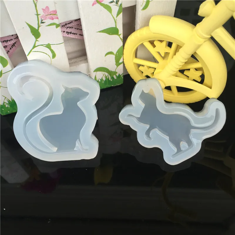 2 pcs/set Small Cat Polymer Clay Silicone Mold Crafting Resin Epoxy Jewelry Pendant Earrings Making DIY Mobile Phone Decora | Украшения и