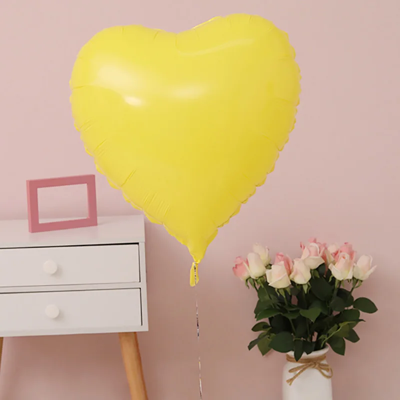 Yellow heart shape 5 шт. 18 дюймов Гелиевый шар Звезда Сердце Форма свадьба большие алюминиевые фольги Воздушные шары праздничные украшения надувной подарок - Цвет: Yellow heart shape