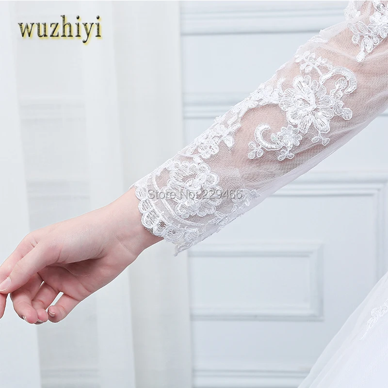 Свадебное платье-трапеция wuzhiyi винтажное свадебное платье на молнии с бусинами