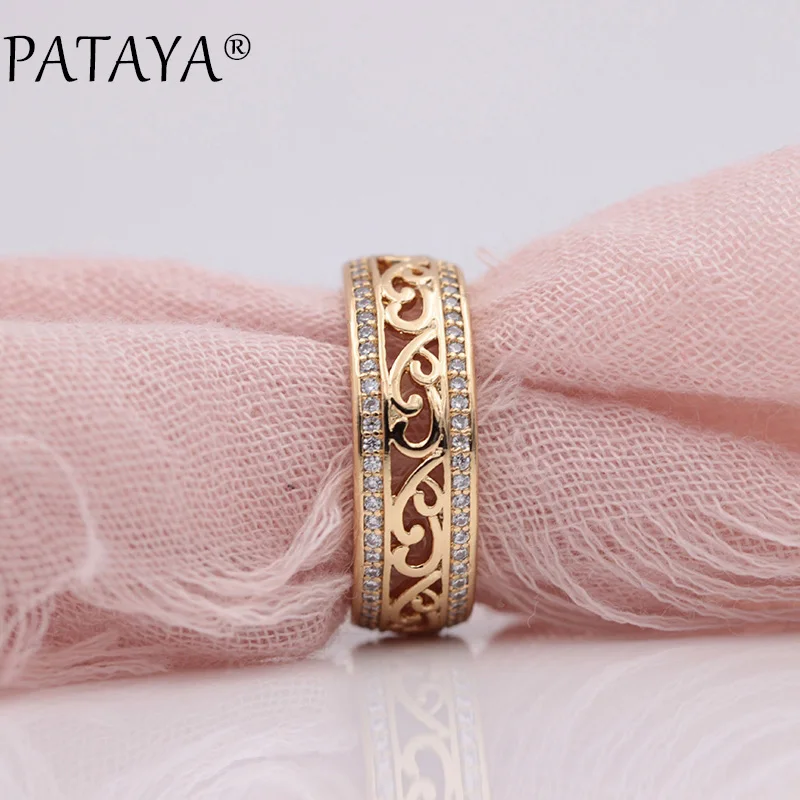 Женские кольца из розового золота 585 пробы с инкрустацией воском|hollow ring|ring womenfine