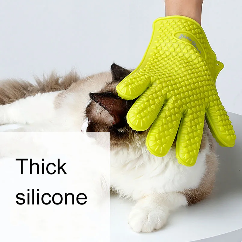 Pet HairGlove Comb Dog Cat Grooming Cleaning Glove Deshedding Right Hand Hair Removal Brush Promote Blood Circulation | Дом и сад
