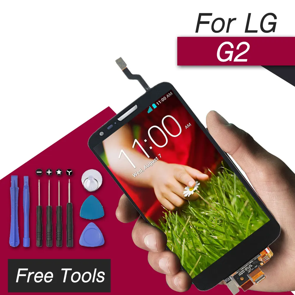 Высококачественный ЖК-экран для LG g2 дисплей с сенсорным экраном в сборе D805 LS980 VS980