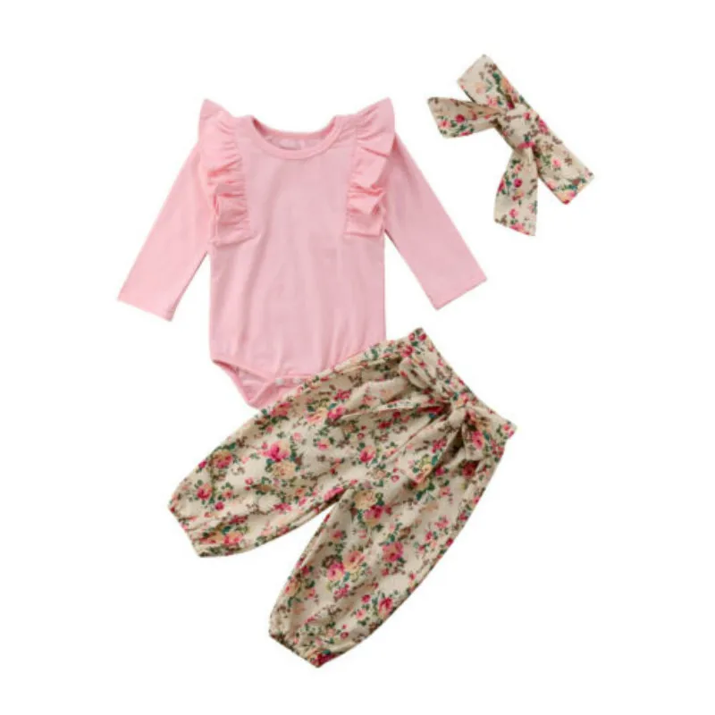 

Newborn Infant Baby Girls Cotton Clothes Tops Romper Bodysuit Pants fashion Comfortable princess Outfits Set