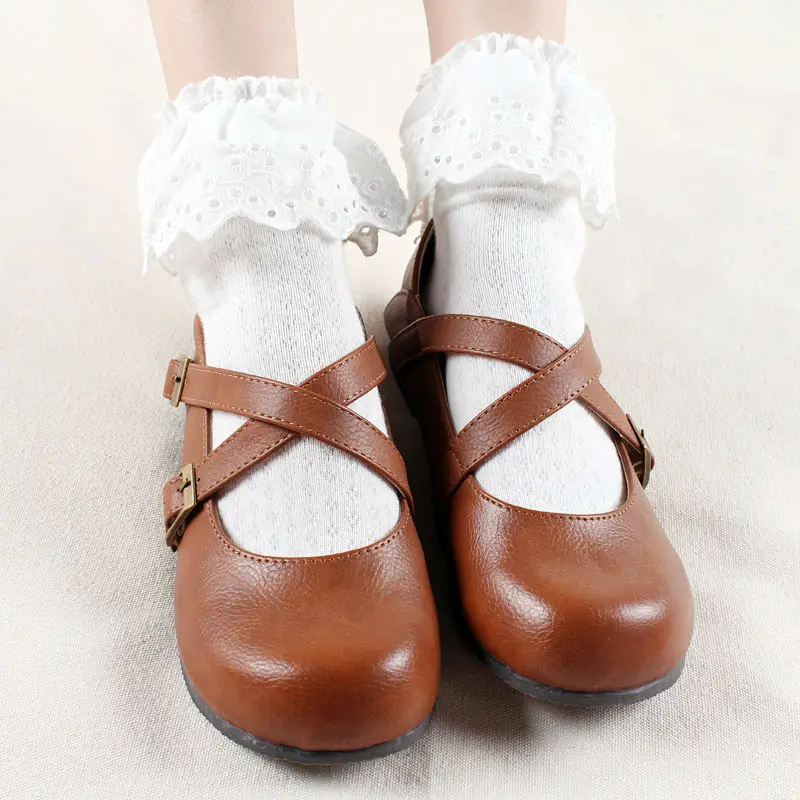 Женские кружевные носки до щиколотки в японском стиле милые женские принцессы с