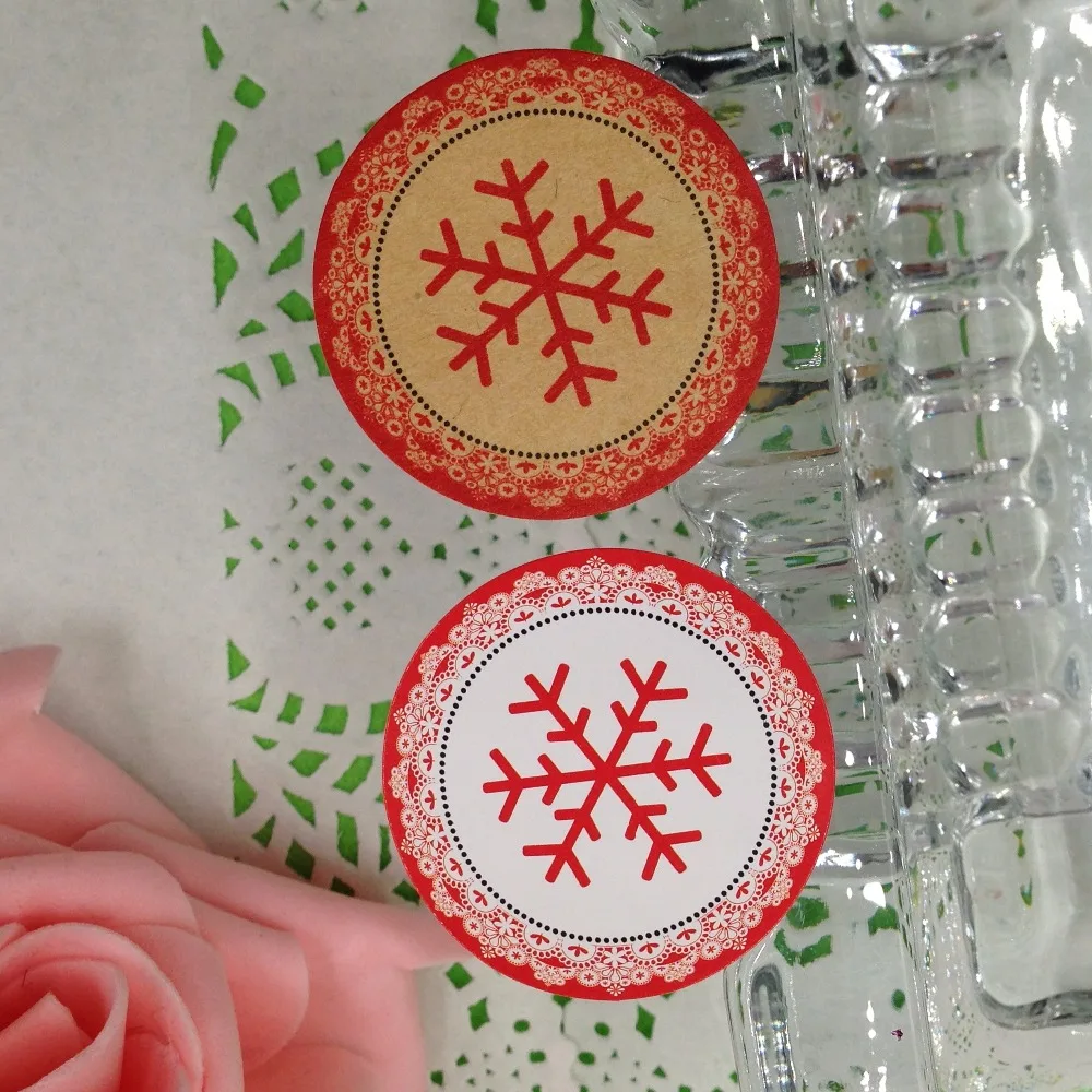 100 шт./лот 3 5x3 5 см стикер этикетки снежинки клейкие наклейки DIY для