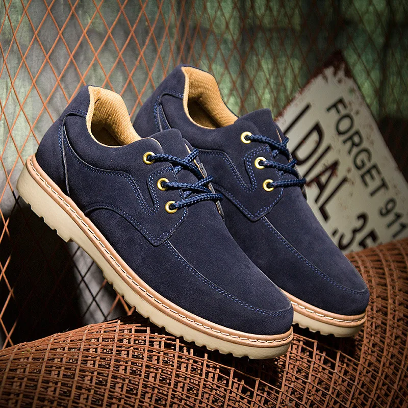 New Spring Autumn Man Walking Shoes leather Breathable balance Korean Wear-resistant warm non-slip Pure color walking men | Обувь