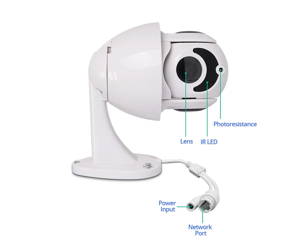 Wheezan ip камера Открытый POE скорость купольная PTZ камера 1080p 360 Pan 4x зум ночного видения Onvif imx323 cctv camaras vigilancia