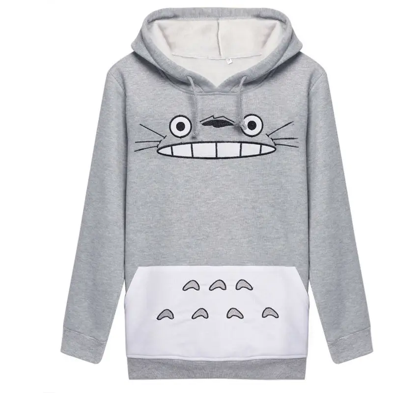 Girl Spring Autumn Plus Size Hoodies Women Japan Anime Totoro Cosplay Costume Clothes Long sleeve Pullover Hooded Sweatshirt | Женская