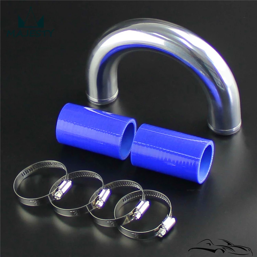 180 Degree 35mm 1.38&quot Aluminum Turbo Pipe Piping Tube +Silicone hose Clamps Kits |