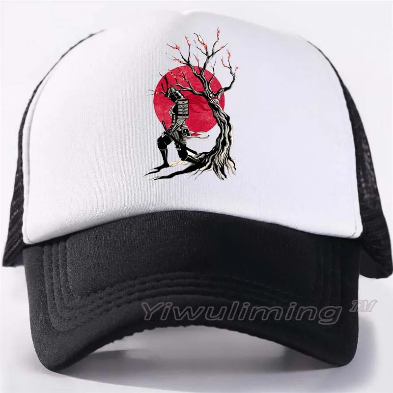

New Summer Trucker Caps samurai Cool Summer Black Adult Cool Baseball Mesh Net Trucker Caps Hat for Men Adjustable