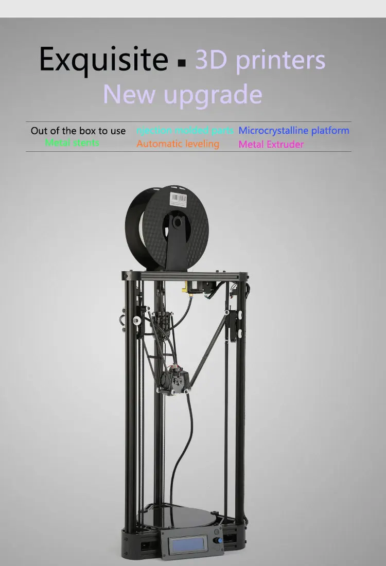 TDSW маг 3d принтер высокого разрешения Полностью Собранный мини настольный Delta DIY 3D металлический принтер