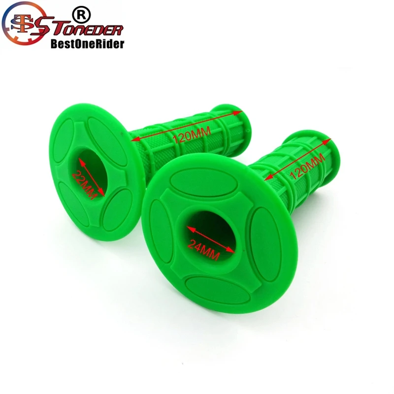 Зеленые резиновые ручки для дроссельной заслонки мотоцикла мотокросса Kawasaki KX KLX