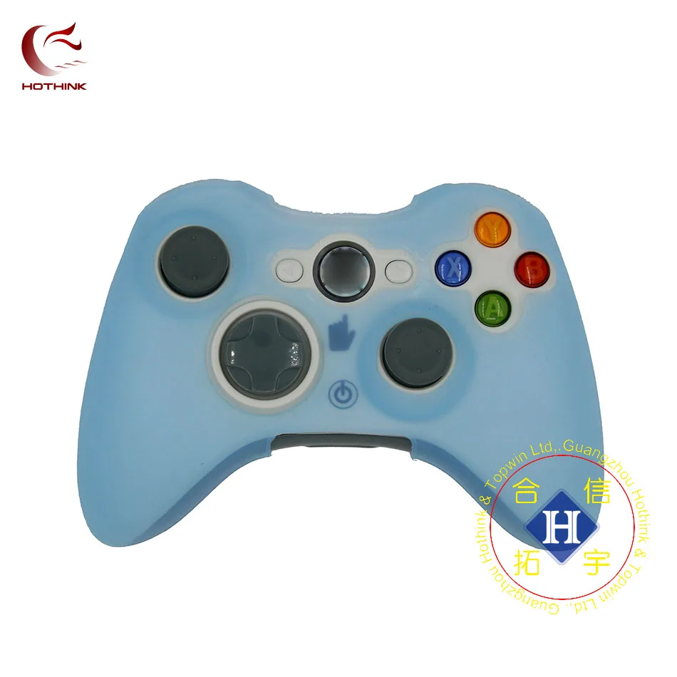 Небесно-голубой HOTHINK защитный силиконовый чехол, мягкий чехол для xbox 360, контроллер xbox 360, тонкий геймпад - Цвет: Небесно-голубой