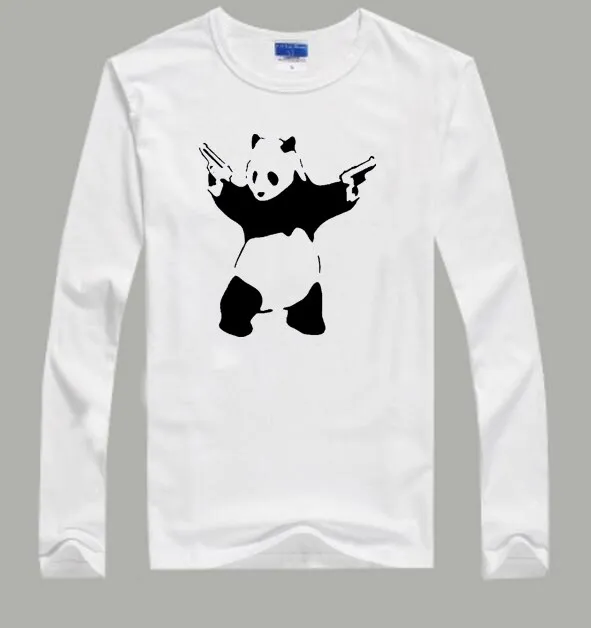 Панда с пистолетом Прохладный детская одежда футболка для мальчиков 100%