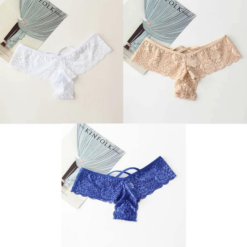 white nude blue 3 шт., сексуальные трусики, женское кружевное белье, низкая талия, мягкие стринги, новинка, женские трусики, нижнее белье, женские кружевные стринги, M-XXL, BANNIROU - Цвет: white nude blue