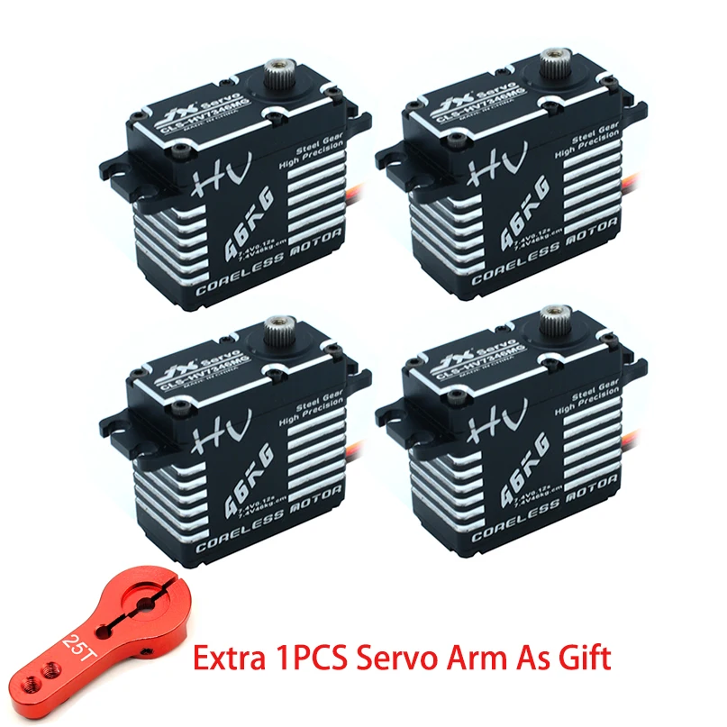 

Jx CLS-HV7346MG 46KG HV Steel Gear Full CNC Aluminium Shell Coreless Servo for Helicopter Waterproof Drone Parts