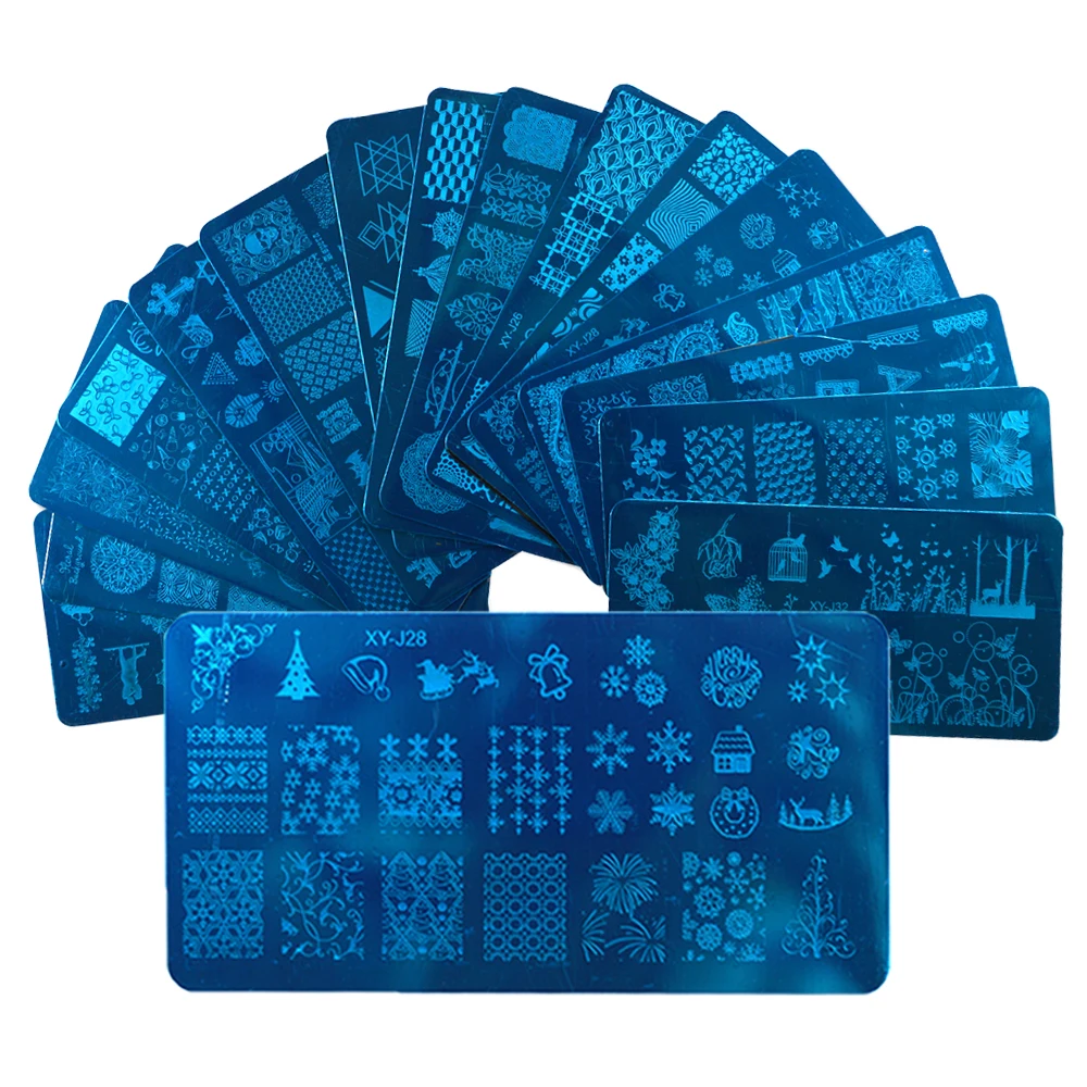 Милый тренд 1 шт. прямоугольная Рождественская/Цветочная пластина для стемпинга