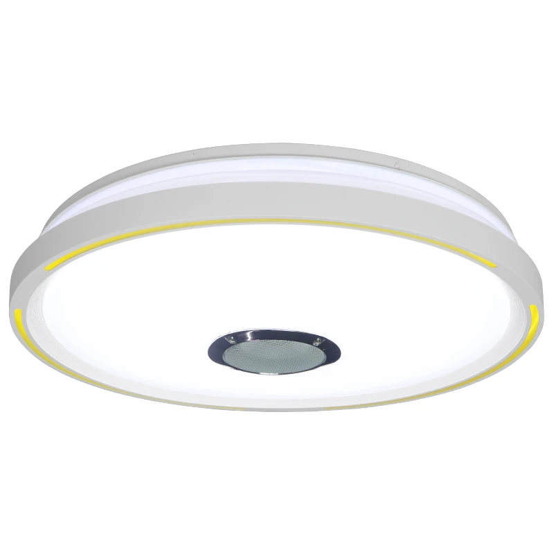 White frame Type A Современная светодиодная люстра с Bluetooth управлением для дома, гостиной, спальни, светильники RGB, музыкальная Потолочная люстра, освещение, люстры d49см - Цвет абажура: White frame Type A