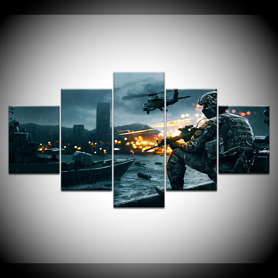 Поле боя 4 игра 5 шт. обои современный модульный художественный плакат на холсте