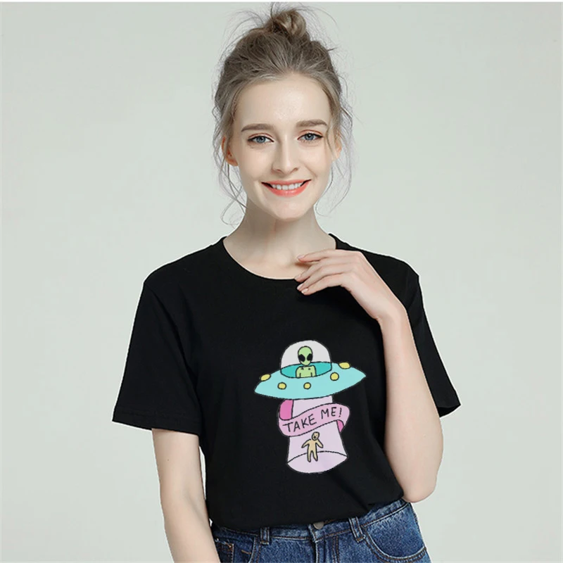 Take Harajuku Эстетическая Женская хлопчатобумажная рубашка 2019 забавная футболка