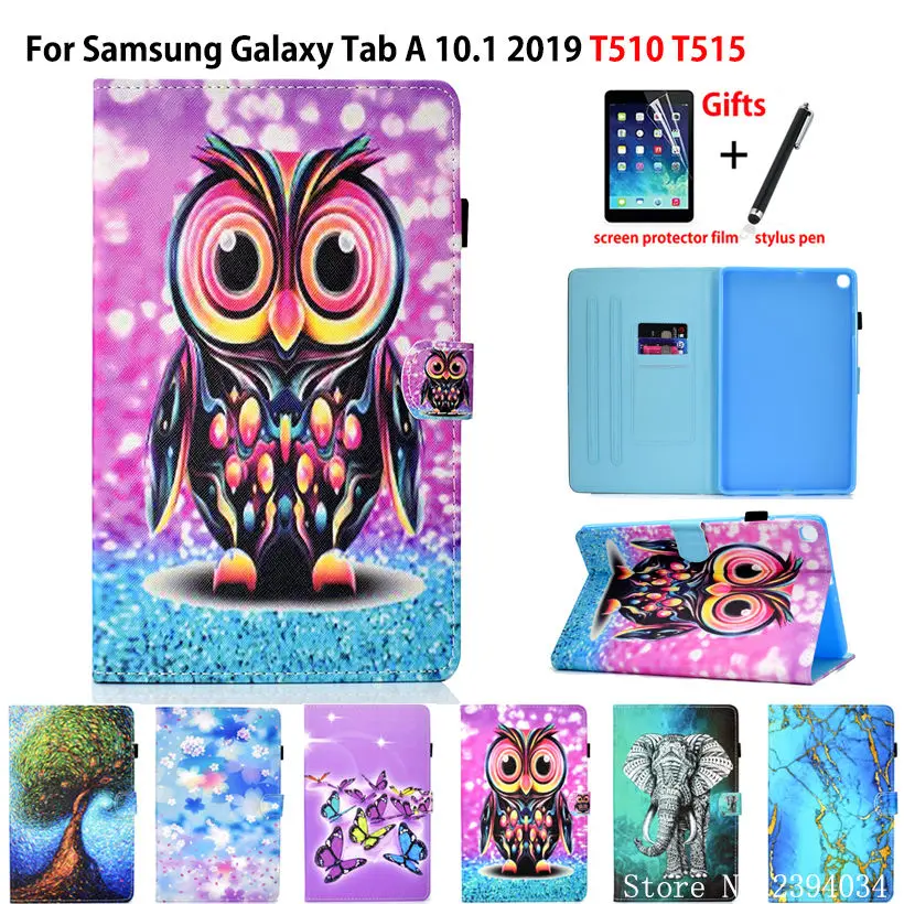 

Case For Samsung Galaxy Tab A 10.1 2019 T510 T515 SM-T510 SM-T515 Cover Funda Tablet Cartoon Painted Flip Stand Shell Coque