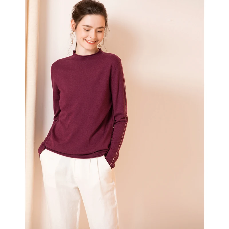 Женский пуловер 100% шерсть водолазка свитер 2018 осень зима шерстяной для женщин