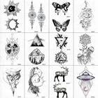 VANKIRS женские черные геометрические временные татуировки в долине, тело, рука, лодыжка, искусственные татуировки, наклейки, цветок Медузы, цепочка, искусство