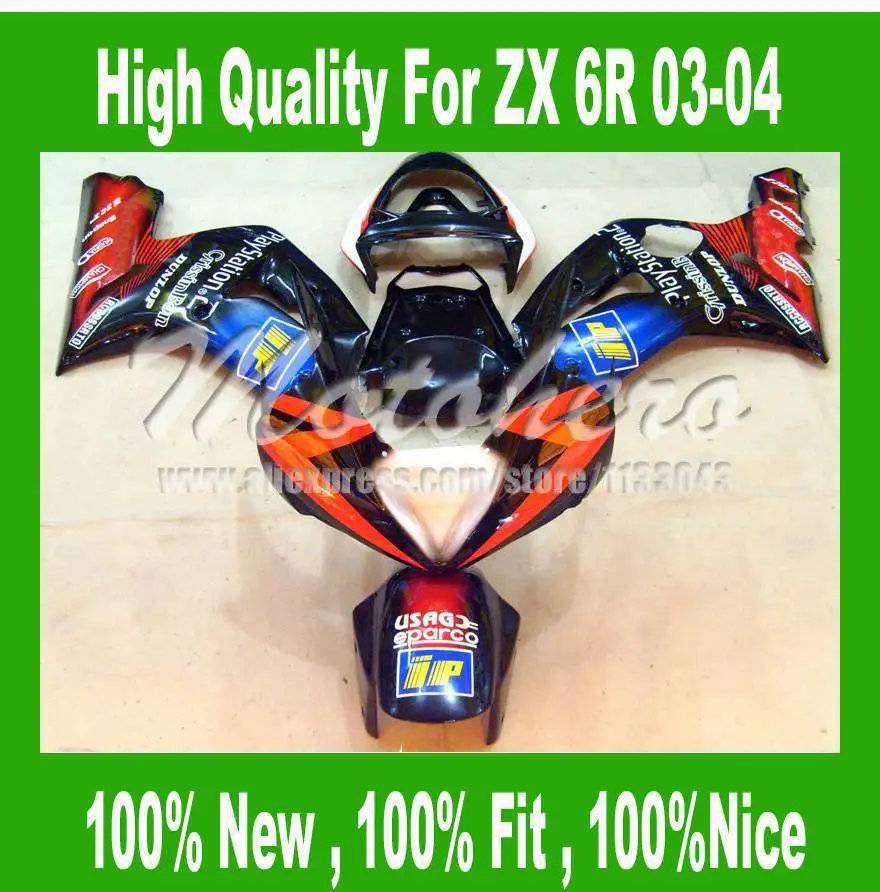 NINJA ZX 6R обтекатель для KAWASAKI 636 2003 2004 ниндзя 03 04 ZX6R обтекателя комплекты # 3EDD4MTHO|fairings