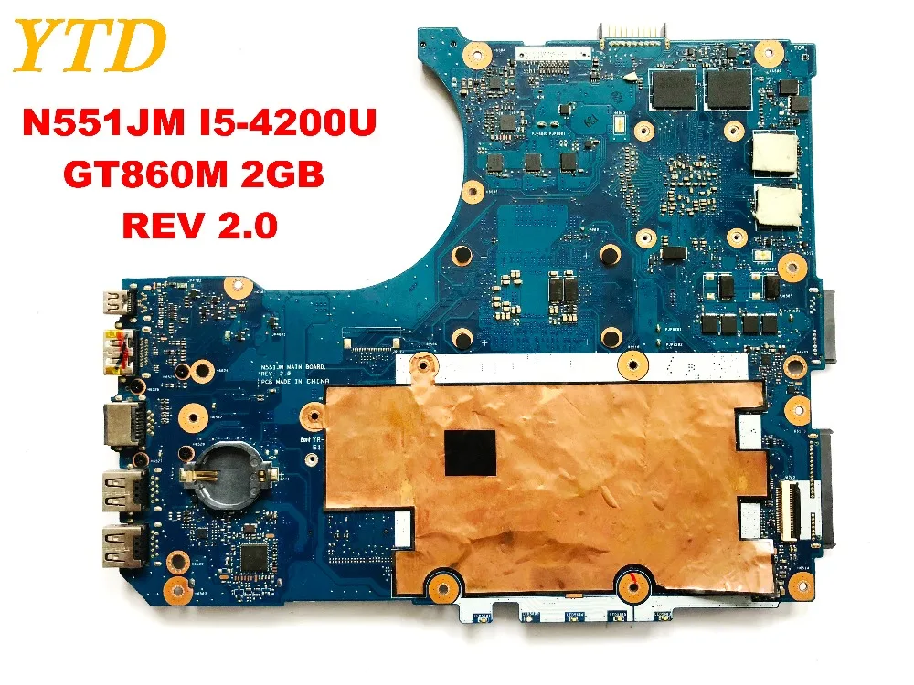 Оригинальная материнская плата для ноутбука ASUS N551JM модель I5-4200U GT860M 2 Гб REV 0