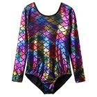 BAOHULU От 3 до 12 лет трико для девочек для гимнастики балет катания красочные с длинным рукавом Детский гимнастический комбинезон унитард