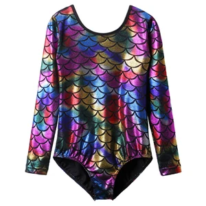 BAOHULU От 3 до 12 лет трико для девочек для гимнастики балет катания красочные с длинным рукавом Детский гимнастический комбинезон унитард