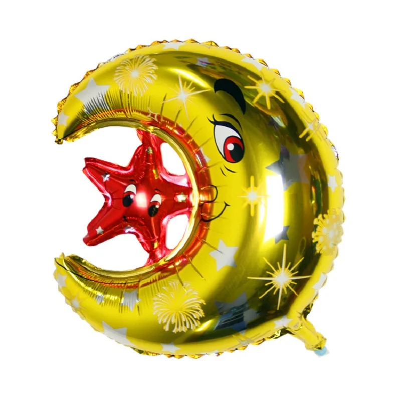 10 шт./лот луны и звезд шар вечерние декоративные алюминиевые воздушные шары на