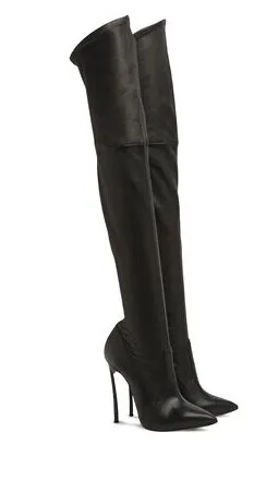 Botas femininas/большие размеры; носки на очень высоком каблуке; Сапоги выше колена; botines; эластичные кожаные чулки; женская обувь;
