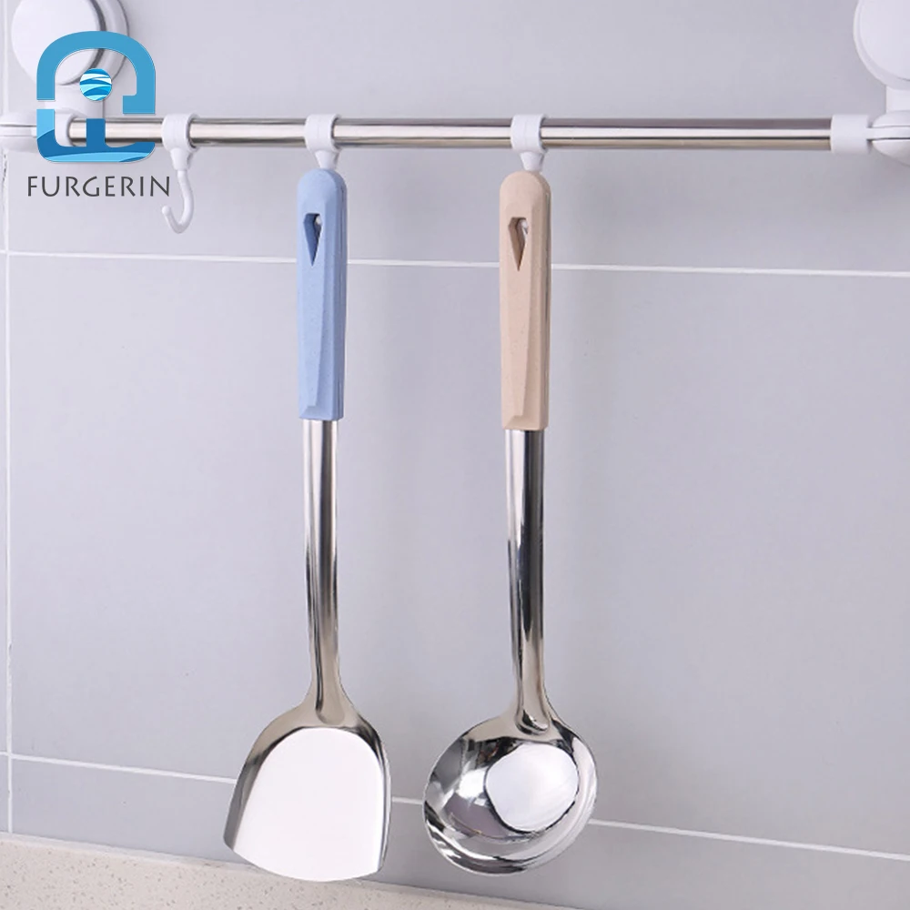 

FURGERIN Тернер из нержавеющей стали, кухонные аксессуары, лопатка для супа, ковша, ложка для супа, Тернер для оладий с удлиненной ручкой