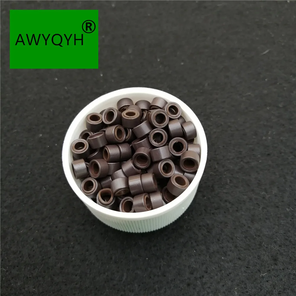 

1000pcs 5mm Micro Ring Beads Silicone Bead Link microringen for Feather Human Hair Extension tools