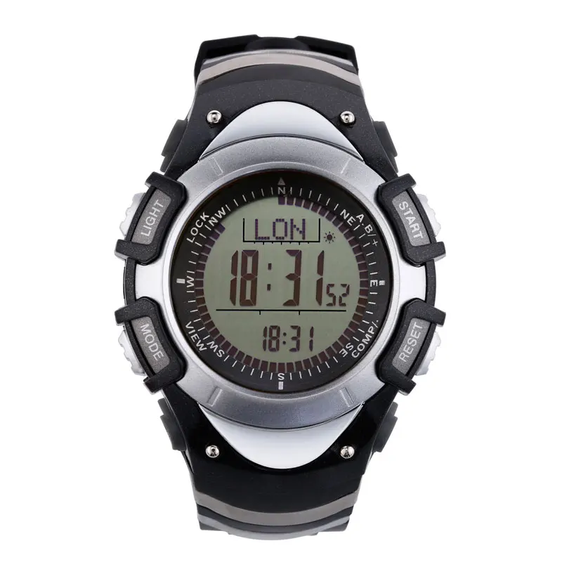 

SUNROAD Sport Digital Watch FR8204A-Waterproof Barometer Compass Stopwatch Pedometer Outdoor Mens Digital Watches Clock Sliver