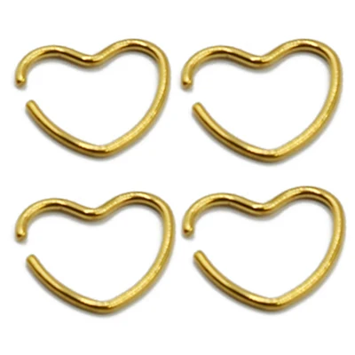 Showlove-4pcs/лот хирургические Сталь Daith в форме сердца в форме звезды ухо траг Хрящ уха серьги-улитки нос нательное пирсинг-кольцо ювелирные изделия 16g - Окраска металла: 4pcs Gold