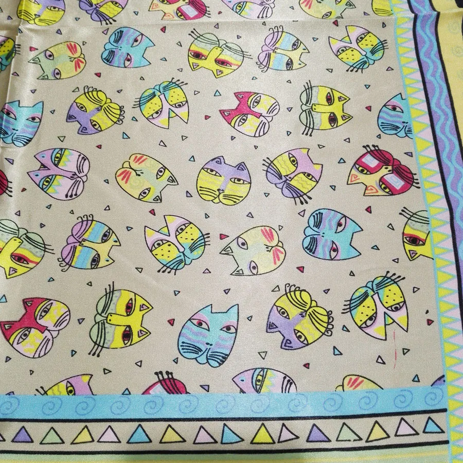 Фериф 58 см x Большой размер Шелковый квадратный шарф женский модный бренд высокое