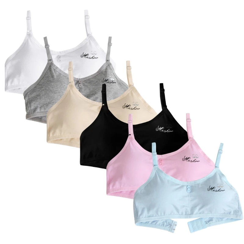 

Young Girls Student Training Bra Wire Free Adjustable Cotton Letters Underwear