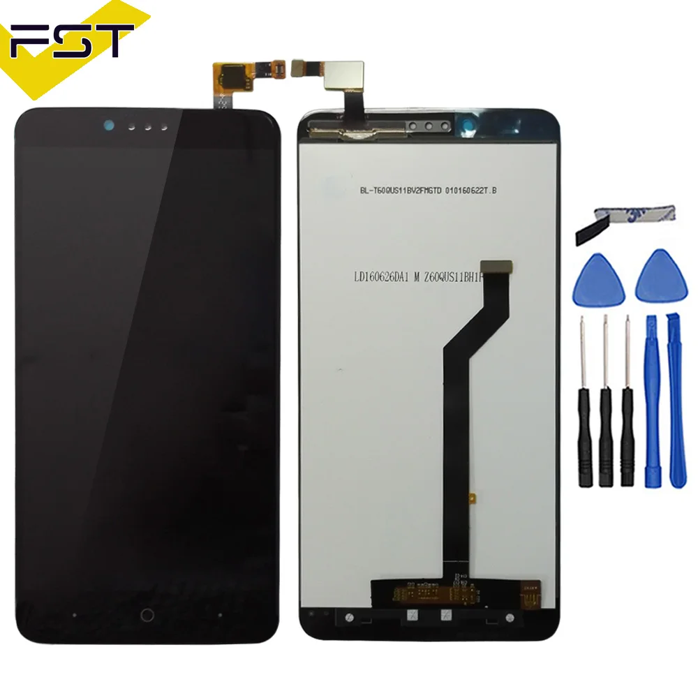 

Black High Quality For ZTE ZMax Pro Z981 LCD Display with Touch Screen Digitizer Smartphone Replacement for zte z981 Free Tools