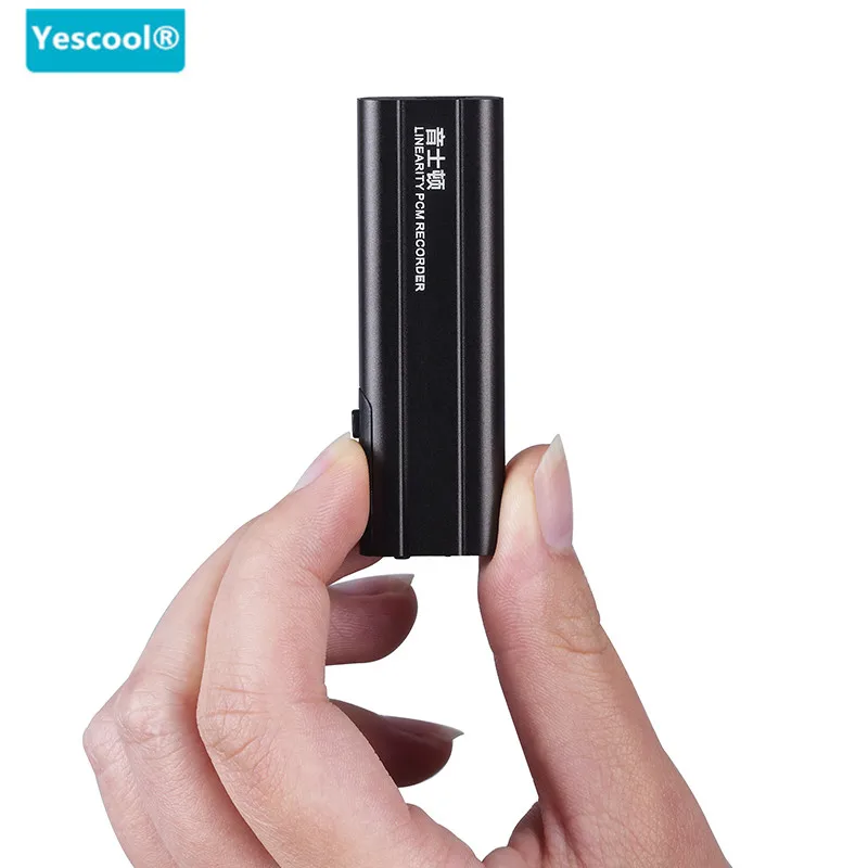 Цифровой диктофон Yescool A2 металлический мини с зажимом активацией голоса и флэш