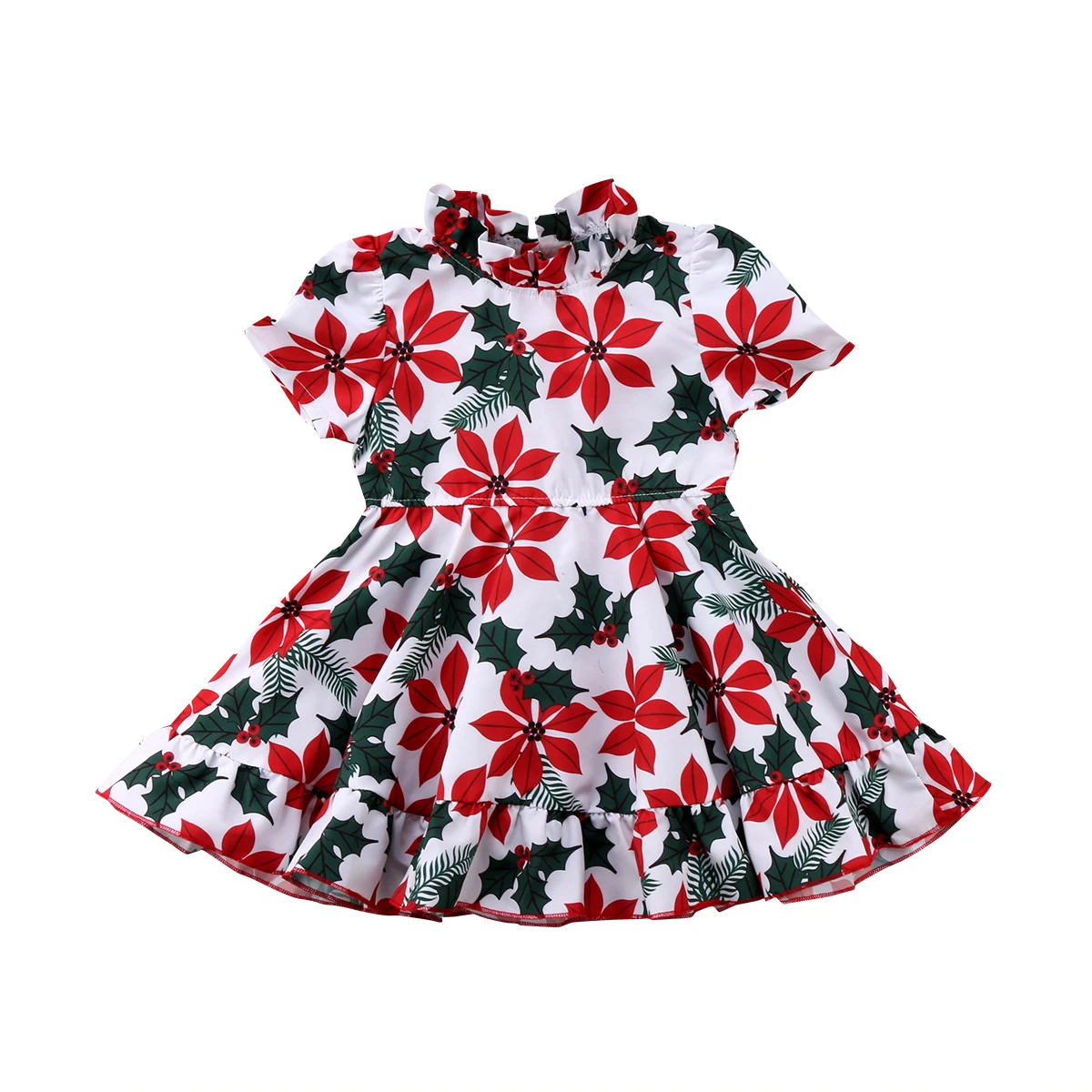 Summer Kids Baby Girls Princess Flower Floral Short Sleeve Dress Outfit Sundress | Детская одежда и обувь
