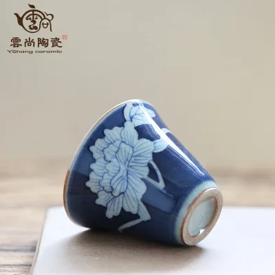 Jingdezhen ручная роспись Античная Сине белая чайная чашка кунг фу Да Хун Пао чайный